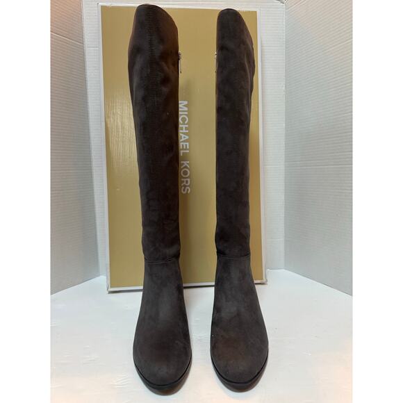 MICHAEL Michael Kors Bromley Stretch Over-the-Knee Boot charcoal grey size 8 M - Picture 3 of 8